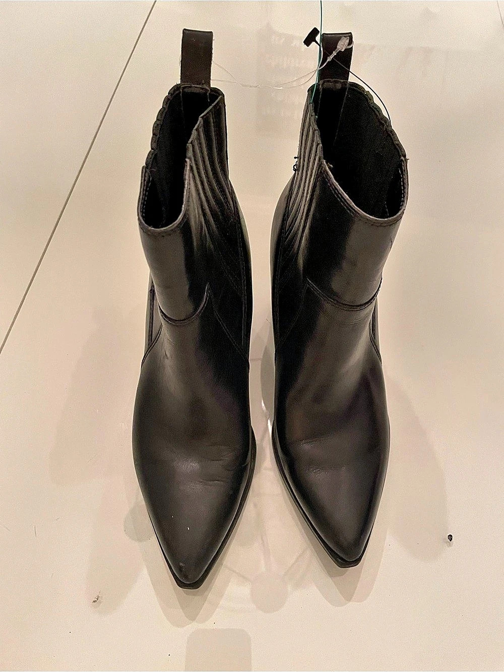 Marc Fisher Marela Black Leather Heeled Boots US 6M